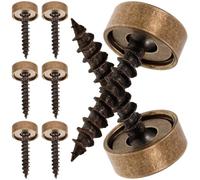 UKCOCO 8pcs 12mm Self-tapping Decorative Screws with Antique Copper Caps Metal Cover Screws for Mirror Hanging and Wall Mounting Furniture Fastening