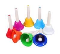 UKCOCO 8pcs Colorful Hand Bells Set for Durable Musical Instruments for Enhancing Music Education with Unique Tones and Sound Exploration for Play and Learning