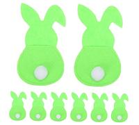 UKCOCO 8pcs Easter Cutlery Storage Bags with Adorable Cartoon Rabbit Design Non Woven Fork and Spoon Holders for Party Table Decor Portable Silverware Pouches Green Practical and