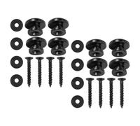 UKCOCO 8pcs Guitar Strap Buttons Strap Blocks Metal with Smooth Surface Convenient to Use Black for Guitar Ukulele