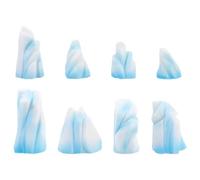UKCOCO 8pcs Mini Ice Mountains Model Simulation Floeberg Figurine Glacier Landscape Decoration Fish Tank Aquarium Underwater Iceberg Ornaments
