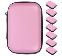 UKCOCO 8pcs Pink Digital Accessories Organizer Bag Dual-layer Carry Handle, Electronic Storage Pouch for Cables, Earphones, Chargers, and Power Bank Protection, Portable Travel Cable