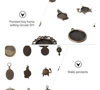 UKCOCO 9 Pcs Alloy Pendant Trays, Circular Base Setting | Galvanized Alloy, Bright Colour Finish, Bezel Edge Containment, for Resin and Jump Projects, Vintage Look Random Style