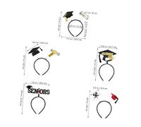 UKCOCO 9 Pcs Graduation Headband Set Plastic Felt Graduation Cap Hairbands for Students Comfortable Fit Party Photoshoot Hair Accessories Festive and Fun Styles for Ceremony Celebration