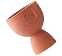 UKCOCO Abstract Nordic Style Pink Ceramic Face Planter Pot, Small Flower Plant Pot for Desktop, Garden Decoration with Unique Artistic Vase Design for Indoor Use