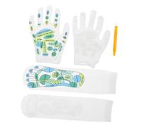UKCOCO Acupressure Reflexology Socks and Gloves with Acupuncture Stick for Targeted Foot Massage Five Toe Separate Design Includes English Guide and Diagram Relieves Foot Fatigue and