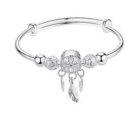 UKCOCO Adjustable Bulk Bangle with Dream Catcher Charms Expandable Wire Bracelet for Women Stylish Blank Bracelet for Any Outfit for Fashion and Casual Wear