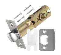 UKCOCO Adjustable Door Latch for Bathroom and Passage Doors, Right Angle 45° Zinc Alloy Bolt with Steel Strike Plate, Impact Box, D-Shaped Buckle, and Screw Set, Safety Lock Replacement