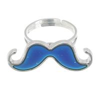 UKCOCO Adjustable Mood Ring for Women, Color-changing Temperature Sensitive Finger Ring Cute Mustache Design, Open Band Party Jewelry Accessory