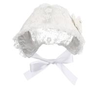 UKCOCO Adorable Lace Hat with Adjustable Belt for Newborn Years Comfortable White Princess Cap for Outings Photos and Daily Wear