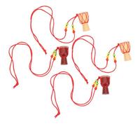 UKCOCO African Drum Pendant Necklaces Color Featuring 4pcs Miniature Djembe Design Made of Wood and Polyester Meticulously Crafted and Finely Polished Random for Parties and Dates