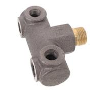 UKCOCO Air Compressor Port Fitting 4-Way Pneumatic Connection Block with Cast Iron Material and Precision-machined 1/2" 1/4" Threads for Air Compressor Systems Durability and Simplifying