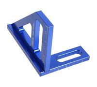 UKCOCO Aluminum Alloy Carpenter Triangle Ruler 90 Degree Protractor Woodworking Square Measuring Tool with Blue Imperial Scale for Engineering and Craft Layout