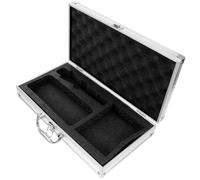 UKCOCO Aluminum Metal Microphone Case Portable Storage Box with Foam Slot for Wireless Mic and Sound Card for Outdoor Performances