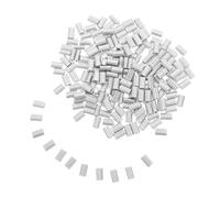 UKCOCO Aluminum Wire Rope Sleeves Silver Uncoated Surface 200pcs with Double Hole Design 1.2mm Thickness Crimping Loop Clips for Dual Steel Wires for Outdoor Systems and Crane