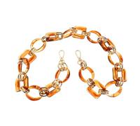 UKCOCO Amber Acrylic Handbag Chain Strap Replacement Purse Strap for Crossbody Shoulder Bags with Buckles Durable Easy to Clean Bold Color Accessory for Women