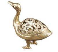 UKCOCO Antique Brass Aromatherapy Incense Burner with Golden Finish, Long-time Use and Firm Desk Decor for Living Room, Unique Duck-shaped Metal Incense Holder for Elegant Home Fragrance