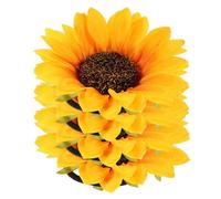 UKCOCO Artificial Sunflower Realistic Fabric Flower 4pcs Wrist Corsages Yellow with Elastic Band Fit and Fade Resistant Colors Bracelets for Dance Performances and Stage Shows