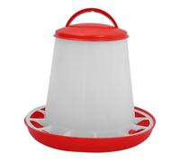 UKCOCO Automatic Poultry Feeder 1.5kg Hanging Chicken Feeder with Thickened Red-white Feed Container for Chickens Ducks Geese Farming Equipment