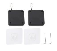 UKCOCO Automatic Retractable Door Closer Self-Closing Door Closer with Drawstring 2 Pcs Black Abs Plastic Security Feature and Wall-Friendly Design for Home and Ranch Use