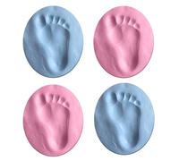 UKCOCO Baby Handprint Footprint Mold Kit for Newborns, Non-Toxic 4pcs Keepsake Clay Set with Pink and Blue, Newborn Memory Gift for Baby Shower and 100 Days Celebration