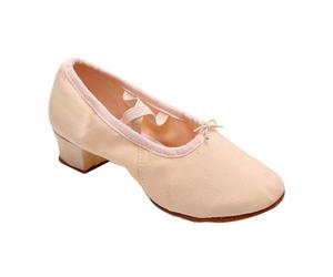 UKCOCO Ballet Shoes Ballet Flats Dance Shoes for Women 1 Pair Low Heels Lightweight Canvas Upper Suede Sole Non-Skid Yoga Dance Teaching Beige