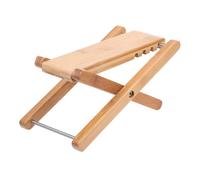 UKCOCO Bamboo Guitar Footstool with Six Gears Adjustable Height, Khaki Colour, Easy to Carry and Designed to Foot Fatigue, Guitar Practice Accessory for Musicians