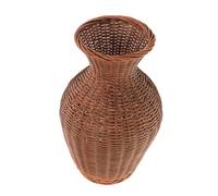 UKCOCO Bamboo Woven Vase with Stable Base Handcrafted Pastoral Style Flower Basket for Desktop Decoration and Fresh Flower Arrangement Suitable for Living and Office Decor