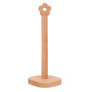 UKCOCO Beech Wood Scrunchies Holder Stand, Vertical Hair Tie Organizer and Jewelry Display Rack, Small Floral Tall Square Base for Hair Accessories Storage