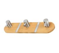 UKCOCO Beige Stainless Steel Wall Mounted Adhesive Storage Hook with Three Hooks for Purses and Coats, Space Saving Design for Small Spaces and Back of The Door, Bearing Capacity