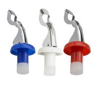UKCOCO Beverage Bottle Plugs Silicone and Metal Round Shape 3pcs Reusable Wine Stoppers Easy to Insert and Remove Function Random Color for Red and White Wines