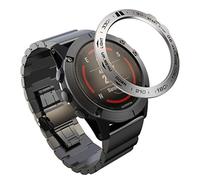 UKCOCO Bezel Ring Compatible with Garmin 5X - Metal Watch Bezel Ring Smartwatch Protective Ring with Numeric Scale Anti-Scratch Metal Watch Case Frame Accessories (Silver)