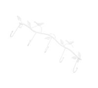 UKCOCO Bird Hook for Hanging Keys and Towels Iron Leaf Rustic White Storage Hook Sturdy Coat for Home Organisation and House Decor for Living Room or Hallway