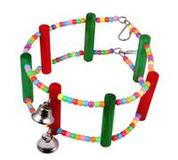 UKCOCO Bird Toy for Chewing Toy Colorful Ferris Wheel Wooden Climbing Entertainment Swing Pet Birds and Parrots