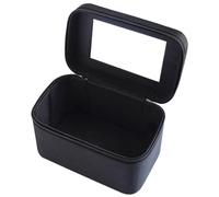 UKCOCO Black Microfiber Multifunction Sack Toiletry Valise with Large Capacity and Wide Handle, Portable Travel Box and Accessories Organizer for Suitcase and Travel, School Season Decor
