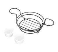 UKCOCO Black Round Iron Fried Chips Basket and Bread Container for Restaurant and Kitchen Storage Environmental Protection Material