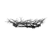 UKCOCO Black Twig Hanging Wreath Halloween Front Door Decor Fake Branch Pendant for Indoor Outdoor Party Decoration Cozy Spooky Wall Ornament for Home Office