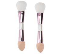 UKCOCO Blush, Professional and Blending Makeup Enthusiasts for for Amateur Multifunctional Brush 2pcs Dual Headed Cosmetics Brush Artificial Fiber Sponge Foundation Artists