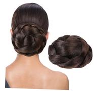 UKCOCO Braided Hair Chignon Bun Extension for Women 1 Piece Short Size Claw In Hairpiece for Updos and Messy Buns