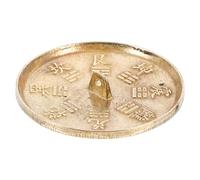 UKCOCO Brass Ba Gua Mirror 7cm Feng Shui Home Decor Evil Exorcism Ornament Protective Brass Ornament for Housewarming and Luck Ward