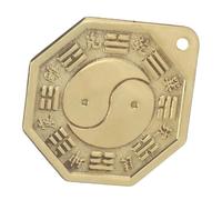 UKCOCO Brass Bagua Mirror Hanging Eight Trigrams Feng Shui Ornament for Home Door Blessing Decor Traditional Chinese Symbolic Protective DIY Wall Hanging
