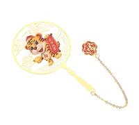 UKCOCO Brass Hollow-Out Bookmark Fan Shape Portable Book Page Marker Practical Book Label Tool for Students Reading in Tiger Year Chinese Style