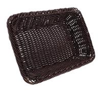 UKCOCO Bread Basket Woven Small Oval Storage Basket 11.81X7.87X2.76 Inch Dark Brown Rattan-Style for Dining and Living Room