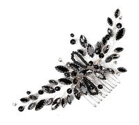 UKCOCO Bridal Hair Comb Crystal Hair Comb Black Glass Claw Diamond Handmade Decorative Headdress for Brides for Special Occasions