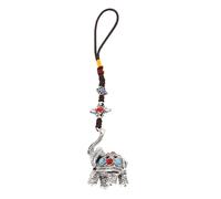 UKCOCO Buddhist Elephant Pendant Amulet for Luck Vintage Car Keychain Rear View Mirror Decor Tibetan Buddhism Accessory Symbol of Fortune and Protection