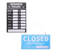 UKCOCO Business Hours Sign Writable Open Closed Store Signs with Time Stickers 2pcs Set for Shop Window Retail Office Outdoor Display