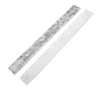 UKCOCO Calligraphy Paperweight Straightedge Ruler, Engraved Ruler Bar, White Copper Silver Bar, Zodiac Animal Motif, for Rice Paper and Manuscript Paper, Art Painting and Art Studio