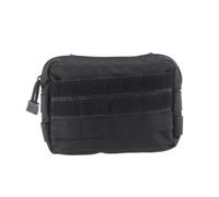 UKCOCO Camouflage Molle Tactical Compact Water Resistant Nylon Phone Pouch with Buckle Straps for Outdoor Gear Organizer Bag for Tools and Coins Black