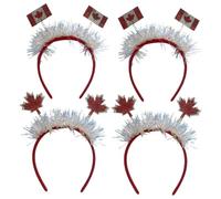 UKCOCO Canadian Maple Leaf Hair Hoops 4Pcs Set for Festival Party and Carnival Head Decoration
