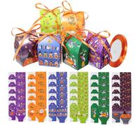 UKCOCO Candy Bags with Pumpkin and Spider Patterns Halloween 24pcs Paper Party Favor Bags Safe to Use and Suitable to Hold Candies, Cookies, Chocolates for Class Holiday Events